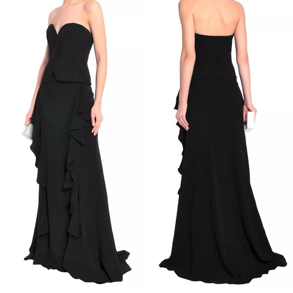 cinq a sept | NWT Dorian Strapless Corset Gown in Black 8 - Picture 15 of 15